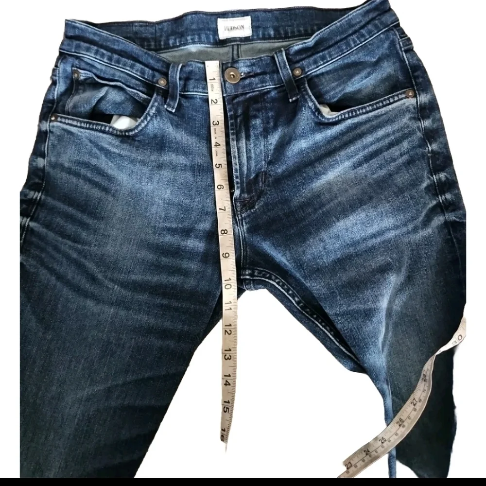 Hudson Mens Dark Wash Blake Slim Straight Premium Designer Denim Jean 31